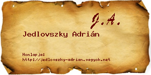 Jedlovszky Adrián névjegykártya